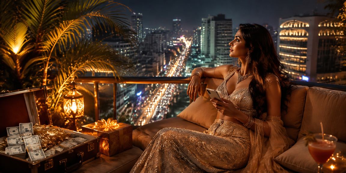Nighttime scene of mobile casino play in Bangalore MG Road